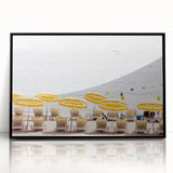 Large abstract wall art featuring vibrant summer hues on a black framed acrylic, ideal for modern living room decor.