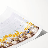 Extra large wall art featuring line art flowers in black on white, rolled canvas format, ideal for large living room decor.