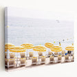 Large abstract summer-themed canvas art with vibrant orange and yellow tones, ideal for kitchen wall decor.