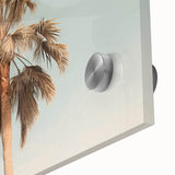 Large abstract wall art in vibrant orange and yellow tones on acrylic glass.