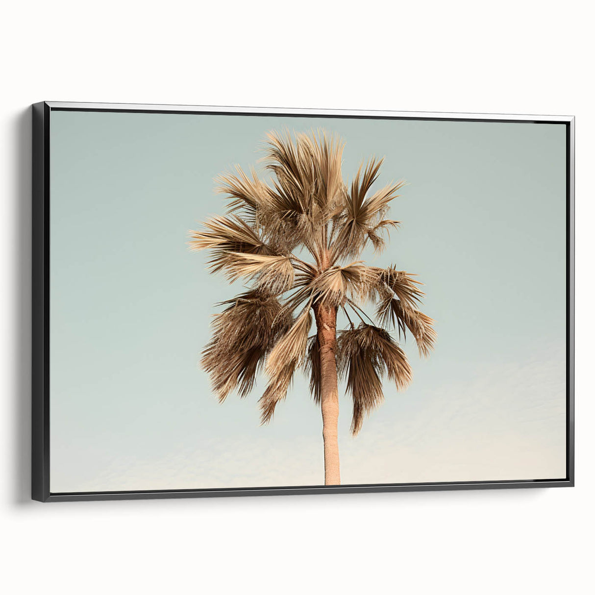 Black and white vintage poster art of a summer landscape on framed canvas, suitable for bedroom wall decor.