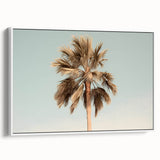 Framed canvas of a vintage poster art featuring colorful, abstract designs on a black background.