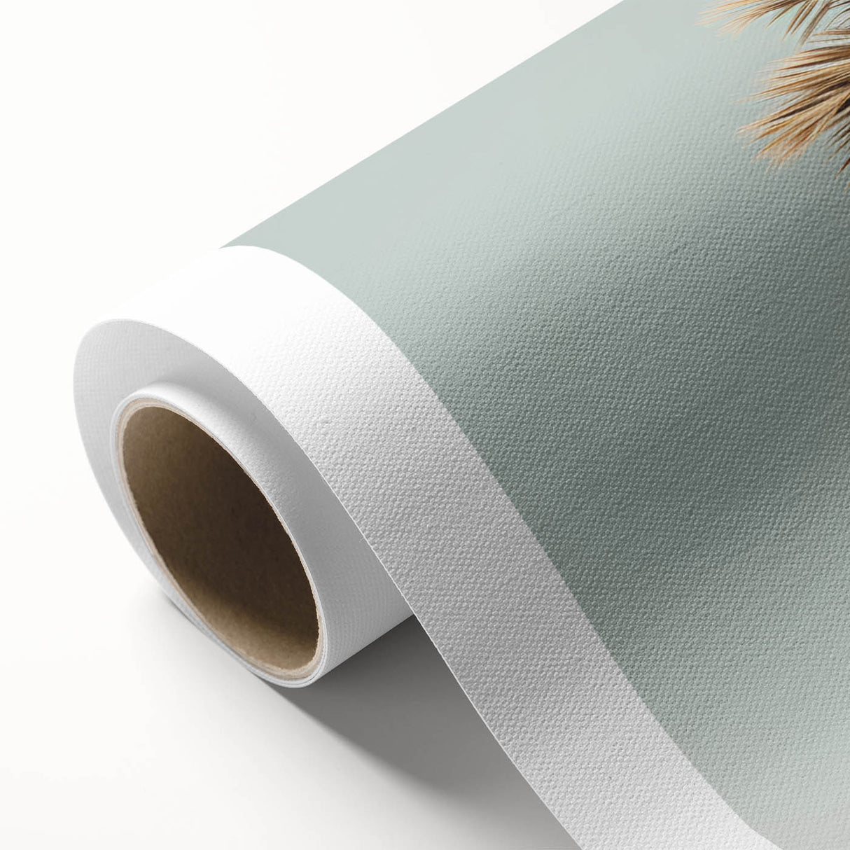 Art deco poster featuring a stylized summer scene on rolled canvas, in soft pastel shades, ideal for nursery wall art.