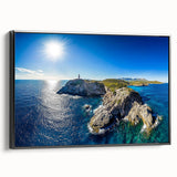 Framed canvas artwork depicting dramatic cliffs and landscapes, featuring a black side view, perfect for modern home decor with a natural aesthetic.