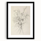 Floral Bouquet Sketch Living Room Wall Art – Canvas Print