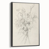 Floral Bouquet Sketch Living Room Wall Art – Canvas Print