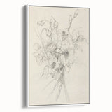 Floral Bouquet Sketch Living Room Wall Art – Canvas Print