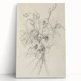 Floral Bouquet Sketch Living Room Wall Art – Canvas Print