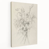 Floral Bouquet Sketch Living Room Wall Art – Canvas Print