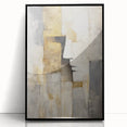 Framed abstract figurative acrylic artwork in black, showcasing dynamic shapes and fluid lines, perfect for modern home decor and artistic expression.