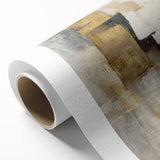 Abstract figurative art on rolled canvas showcasing vibrant colors and dynamic shapes, ideal for modern home decor, packaged securely in a cardboard tube.