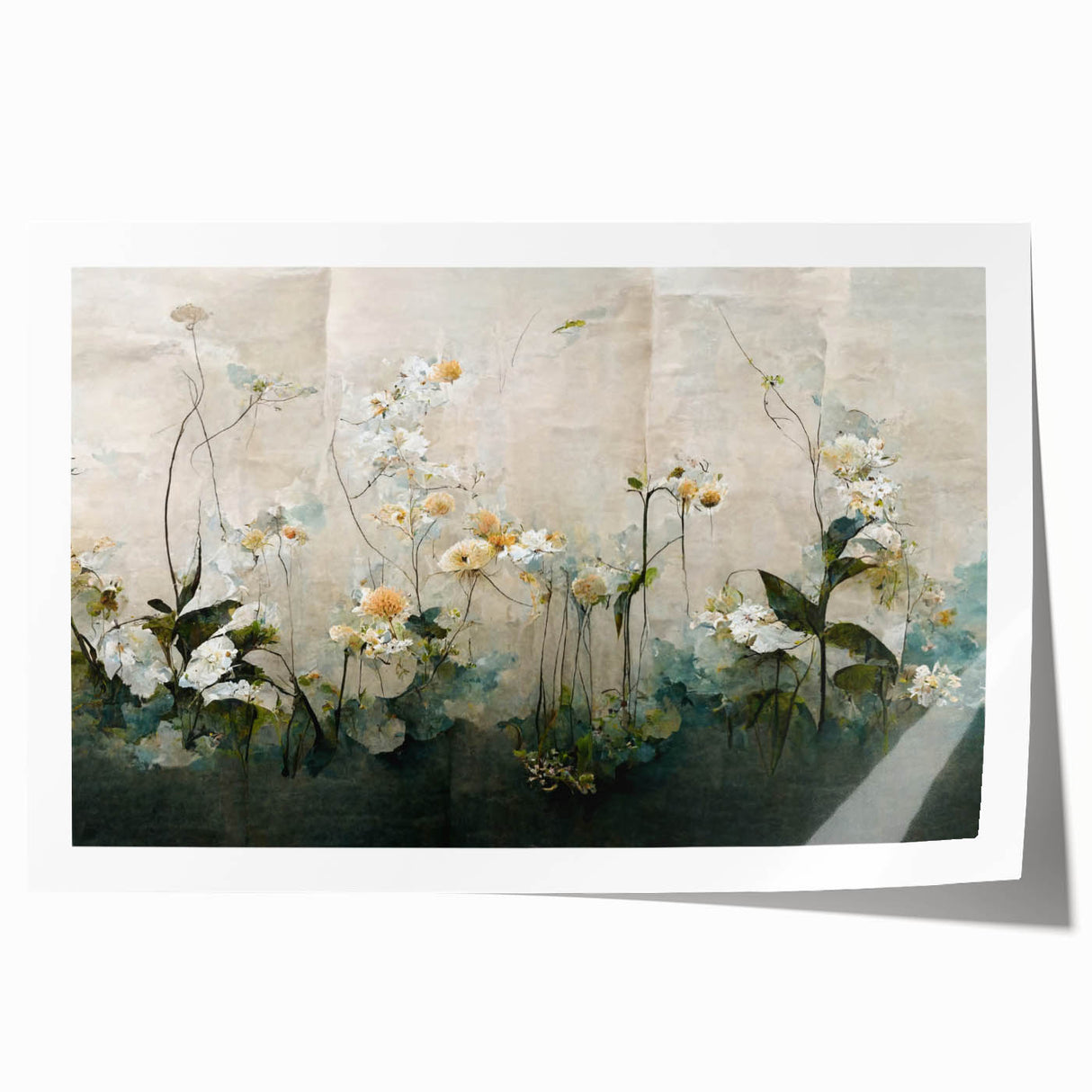 Abstract floral wall art print showcasing vibrant colors and intricate designs, rolled for easy display and protection, perfect for home decor enhancement.