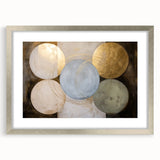 Abstract geometric silver frame with a mat, showcasing an elegant front view design suitable for modern decor, perfect for enhancing living spaces or galleries.