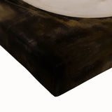 Close-up of an abstract geometric stretched canvas artwork showcasing vibrant colors and intricate shapes, perfect for modern home decor and artistic expression.