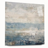 Abstract landscape wall art displayed in a side view, showcasing vibrant colors and intricate details, mounted with pins on a sleek acrylic glass surface. Ideal for modern home decor, this art piece enhances any interior setting with its contemporary design.