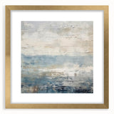 Abstract landscape wall art framed with a gold mat, showcasing vibrant colors and intricate designs. Perfect for modern home decor, adding elegance and warmth to any room.