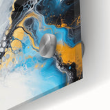Fluid Abstract Art Collection – Gold and Turquoise Motion Flow