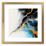 Fluid Abstract Art Collection – Gold and Turquoise Motion Flow