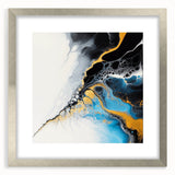 Fluid Abstract Art Collection – Gold and Turquoise Motion Flow