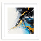 Fluid Abstract Art Collection – Gold and Turquoise Motion Flow