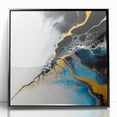 Fluid Abstract Art Collection – Gold and Turquoise Motion Flow