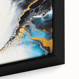 Fluid Abstract Art Collection – Gold and Turquoise Motion Flow