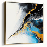 Fluid Abstract Art Collection – Gold and Turquoise Motion Flow