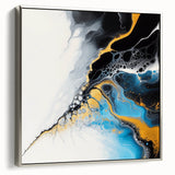 Fluid Abstract Art Collection – Gold and Turquoise Motion Flow