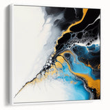Fluid Abstract Art Collection – Gold and Turquoise Motion Flow