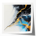 Fluid Abstract Art Collection – Gold and Turquoise Motion Flow
