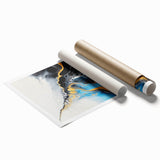 Fluid Abstract Art Collection – Gold and Turquoise Motion Flow