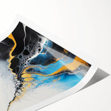 Fluid Abstract Art Collection – Gold and Turquoise Motion Flow