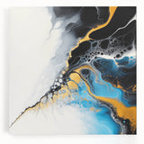 Fluid Abstract Art Collection – Gold and Turquoise Motion Flow