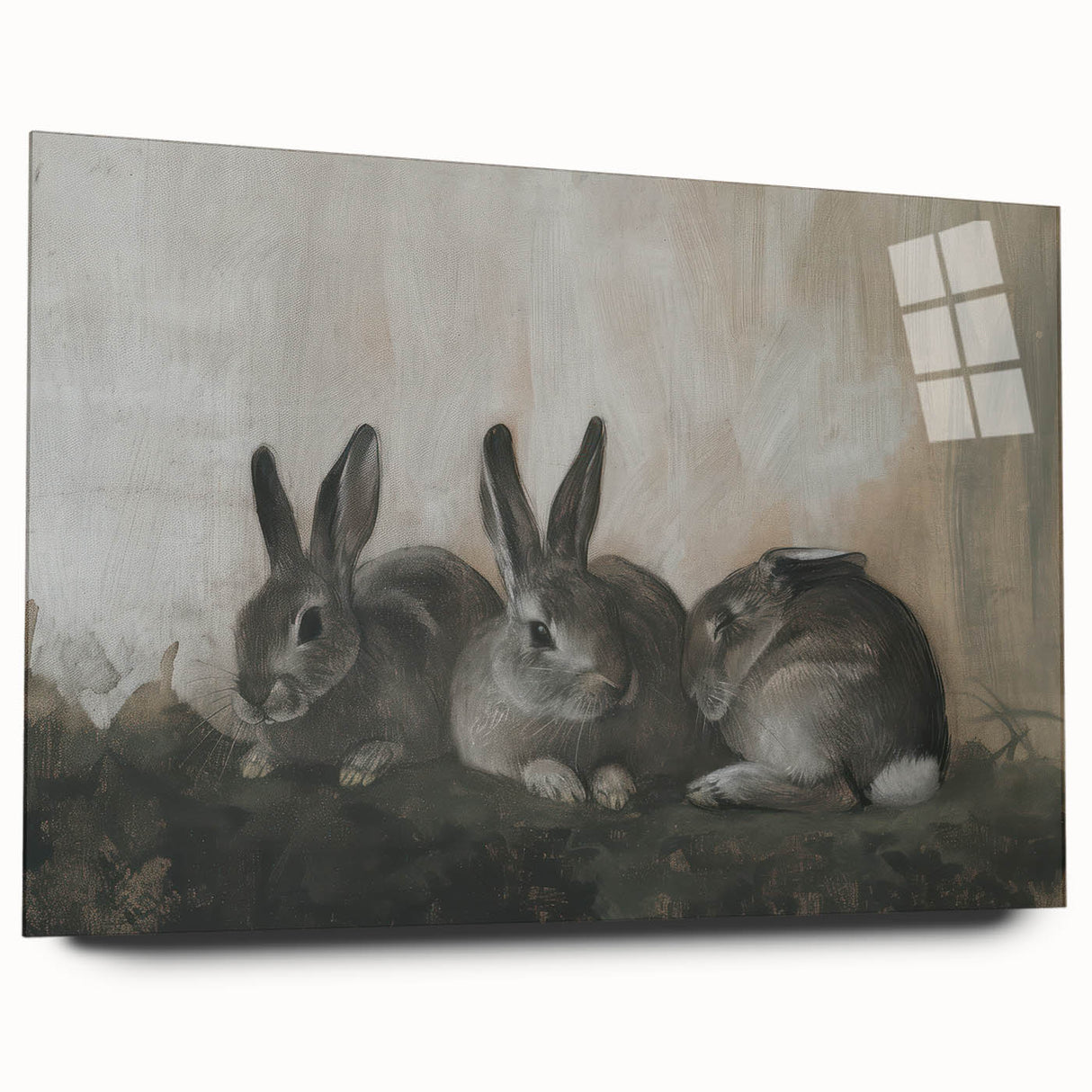 Acrylic glass artwork showcasing a colorful animal design, displayed in a side view without pins, perfect for modern home decor or animal-themed interiors.