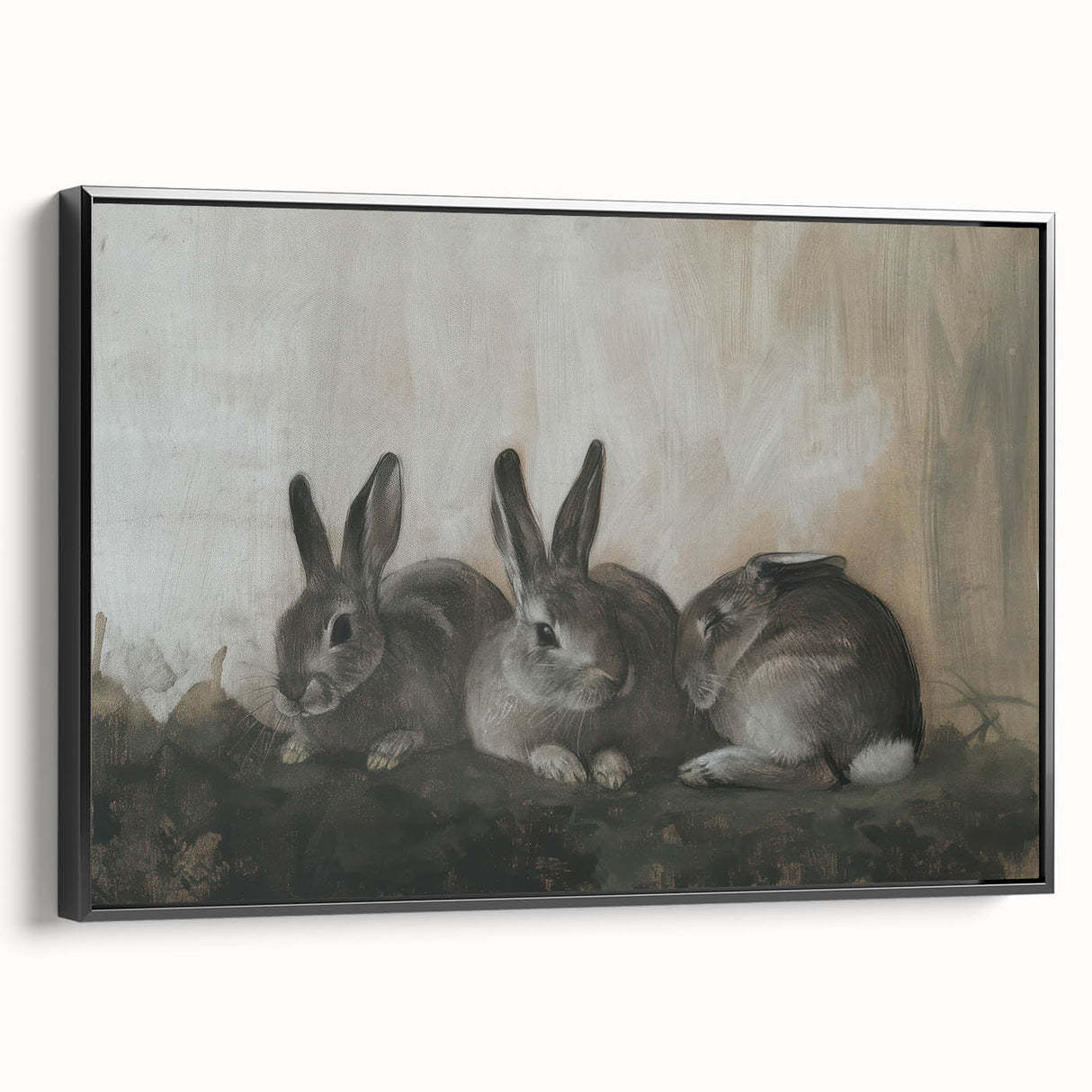 Framed canvas artwork showcasing a vibrant animal design in black, viewed from the side, perfect for modern home decor. Ideal for animal lovers and art enthusiasts.
