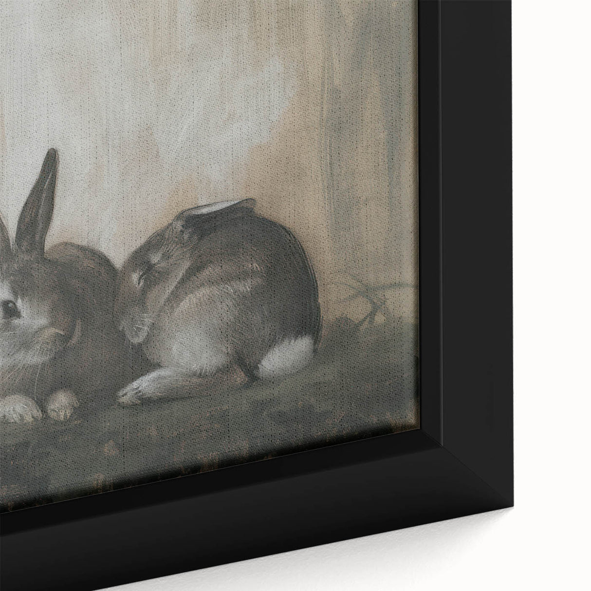 Close-up of a beautifully framed canvas featuring vibrant animal illustrations in a whimsical style, showcasing intricate details and textures that enhance any decor. Perfect for animal lovers and art enthusiasts.