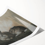 Rolled canvas print showcasing vibrant animal designs, featuring intricate patterns and rich colors, ideal for enhancing home decor. Packaged securely in a durable tube, perfect for gifting or storage.