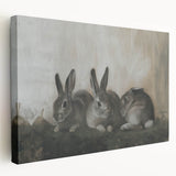 Stretched canvas artwork showcasing vibrant animal illustrations, displayed from a side view. The design features intricate details and bold colors, perfect for enhancing any space.