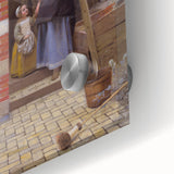 Historical Art - Baroque Courtyard Scene with Mother and Child