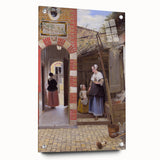 Historical Art - Baroque Courtyard Scene with Mother and Child