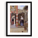 Historical Art - Baroque Courtyard Scene with Mother and Child