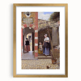Historical Art - Baroque Courtyard Scene with Mother and Child