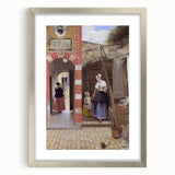 Historical Art - Baroque Courtyard Scene with Mother and Child
