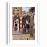 Historical Art - Baroque Courtyard Scene with Mother and Child