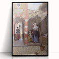Historical Art - Baroque Courtyard Scene with Mother and Child