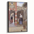Historical Art - Baroque Courtyard Scene with Mother and Child