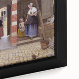 Historical Art - Baroque Courtyard Scene with Mother and Child