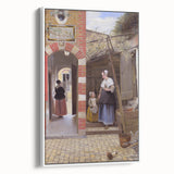 Historical Art - Baroque Courtyard Scene with Mother and Child