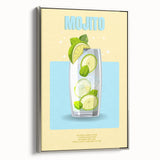 Framed canvas featuring a vintage poster of a black and white landscape, ideal for bedroom wall art.