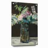 Impressionism Wall Art - Vase of White Lilacs and Roses - Floral Print